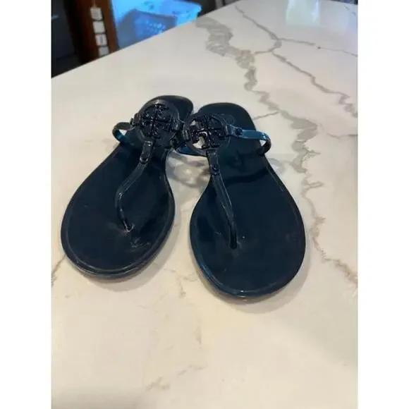Tory Burch mini miller blue‎ flip flops size 9 - Picture 2 of 4